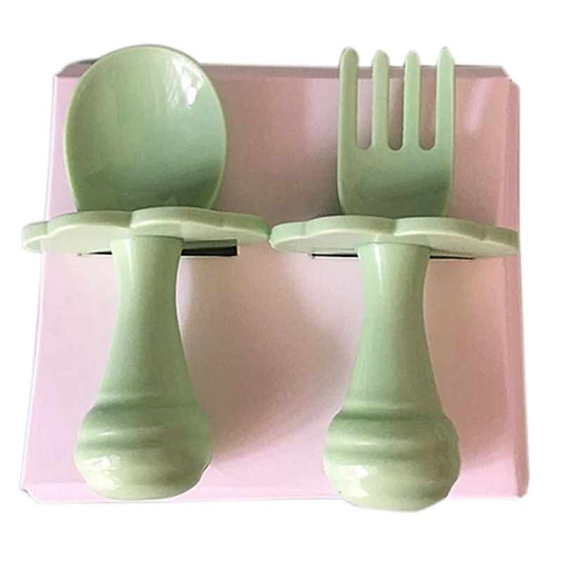 

Baby Feeding Fork and Spoon Sets Safety Silicone Toddler Kids Learning Tableware Ergonomic Handle BPA Free Eating Cutlery Set