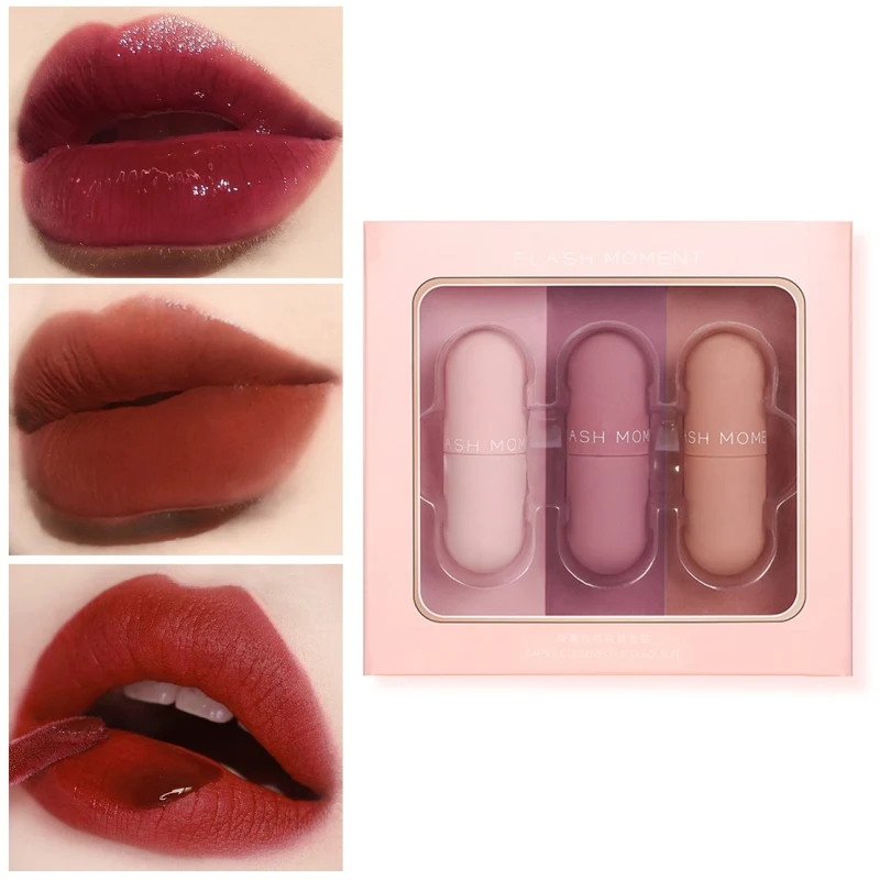 Оптовая продажа новая матовая бархатная капсула для губ глазурь зеркальный