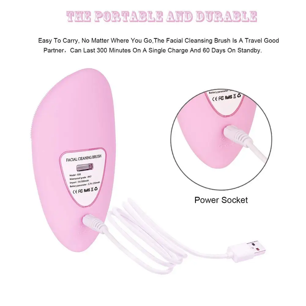 Щетка для очищения лица электрическая Массажная щетка силиконовая звуковая