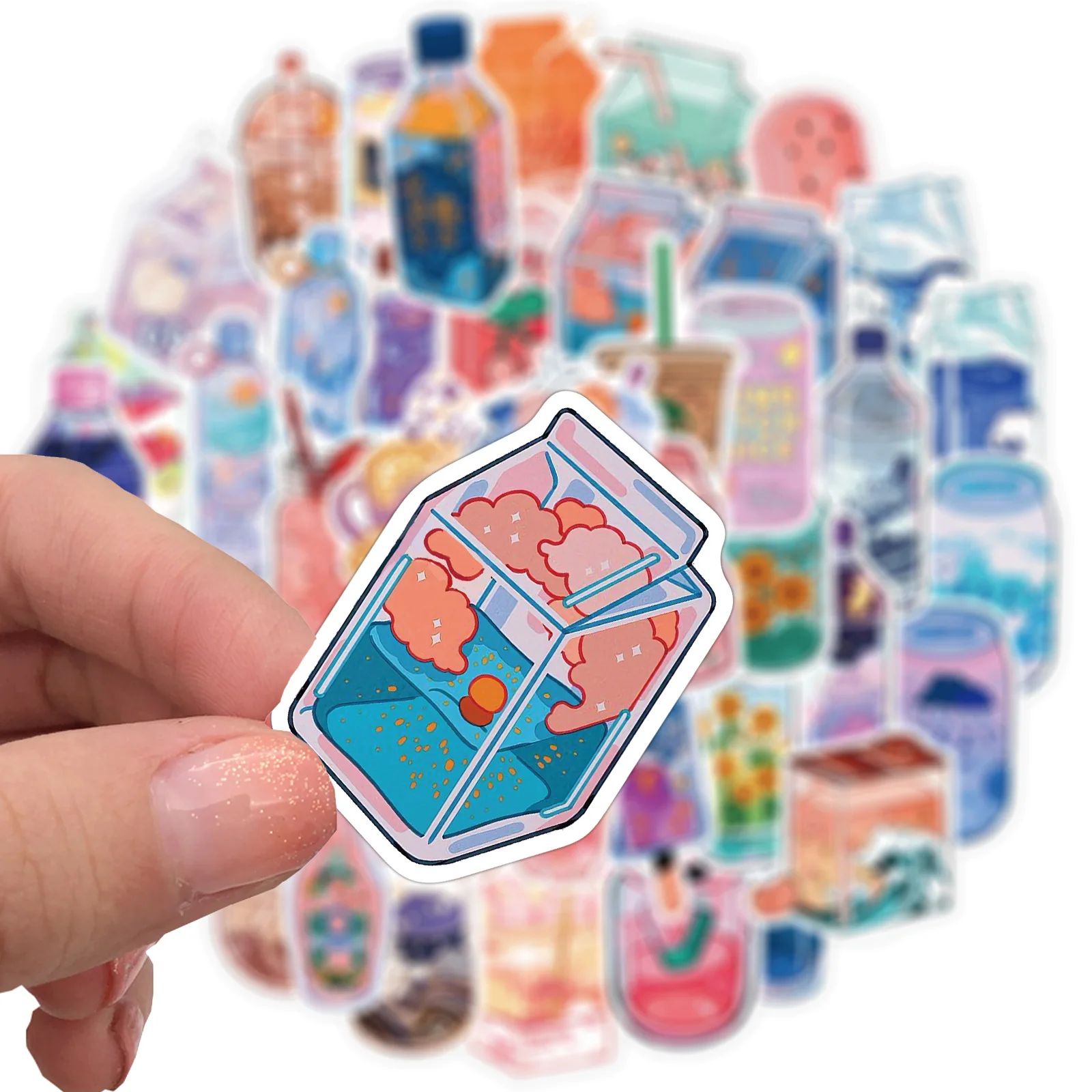 10/50PCS INS Style Cute Drink Stickers Bubble Tea Luggage Laptop Fridge Guitar Graffiti Aesthetic Cartoon Kids Gift | Игрушки и хобби