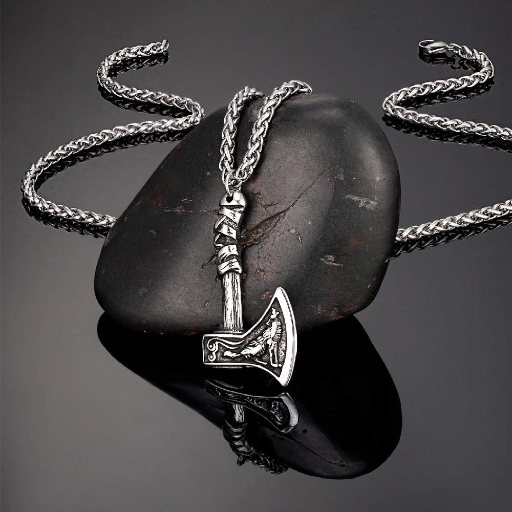 Ожерелье из нержавеющей стали с изображением викингов Мужской волк Феникс