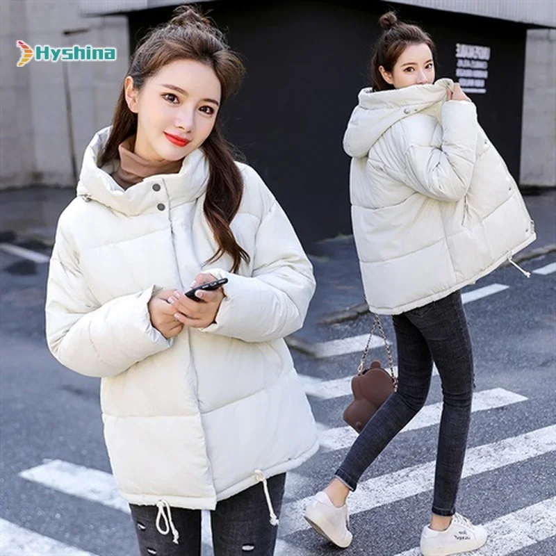 

Cotton Hooded Jacket Fashion Temperament Zipper Solid Color Simple Elegant 2019 Winter Windproof Warm Loose Women's Coat