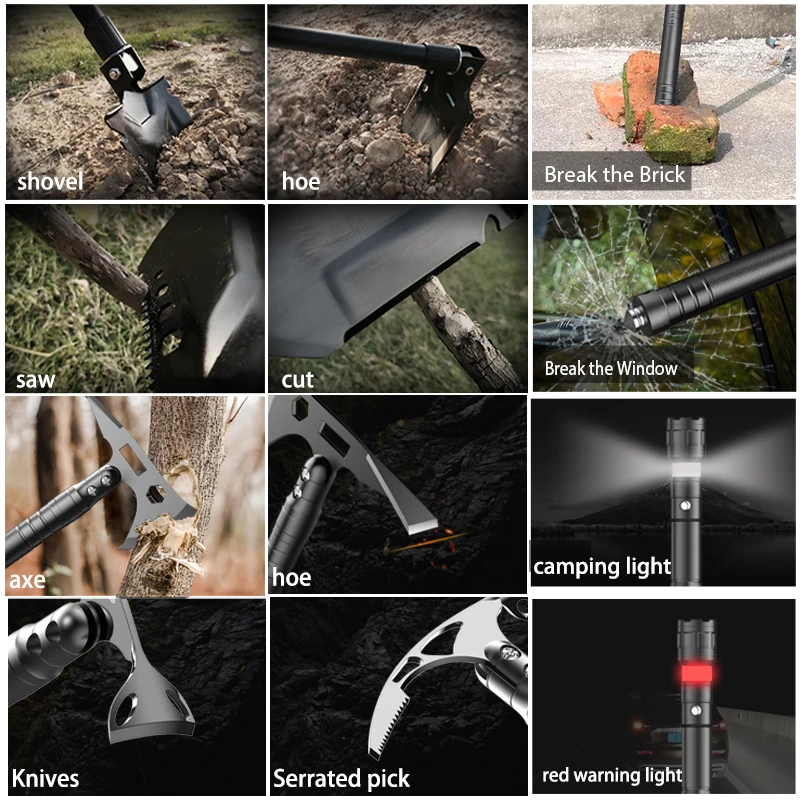 Складная лопата для кемпинга F45 многофункциональный военный топор набор