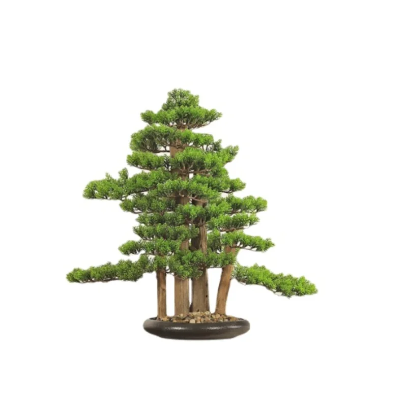 

Прихожей имитация зеленого растения в виде кленового листа Добро пожаловать бонсай-сосна твердой древесины Красота сосна сухой пейзаж украшение интерьера дома