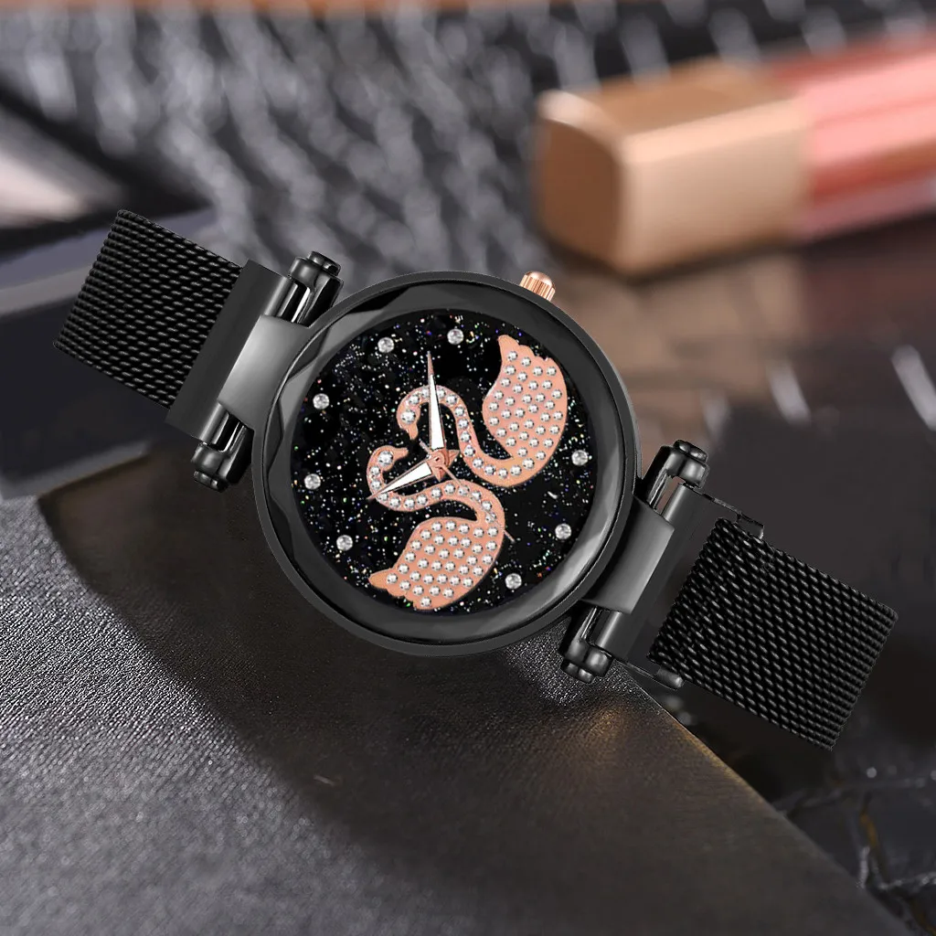 Женские наручные часы на магнитном ремешке кварцевые повседневные с