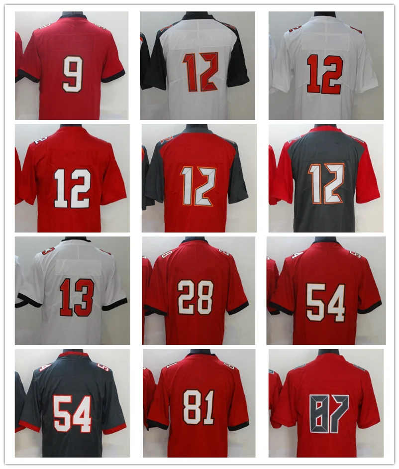 

Tampa Bay Football Jersey Men's #9 #12 #13 #28 #54 #81 #87 Retro Youth Women Luxury Brand Embroidery With Logo Can be Customized