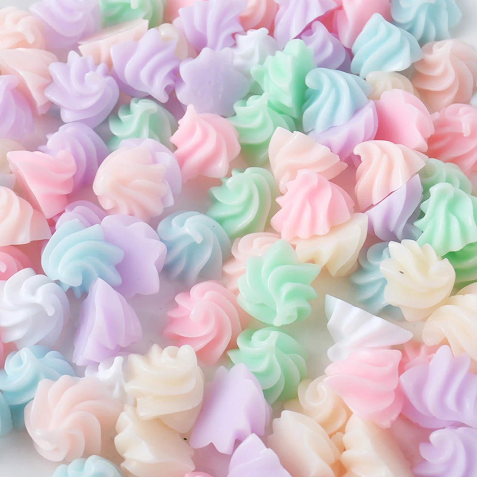 

DoreenBeads Resin Embellishments Candy Multicolor Simulation Cream DIY Making Necklace Earrings Jewelry Findings 14mmx14mm,20PCs