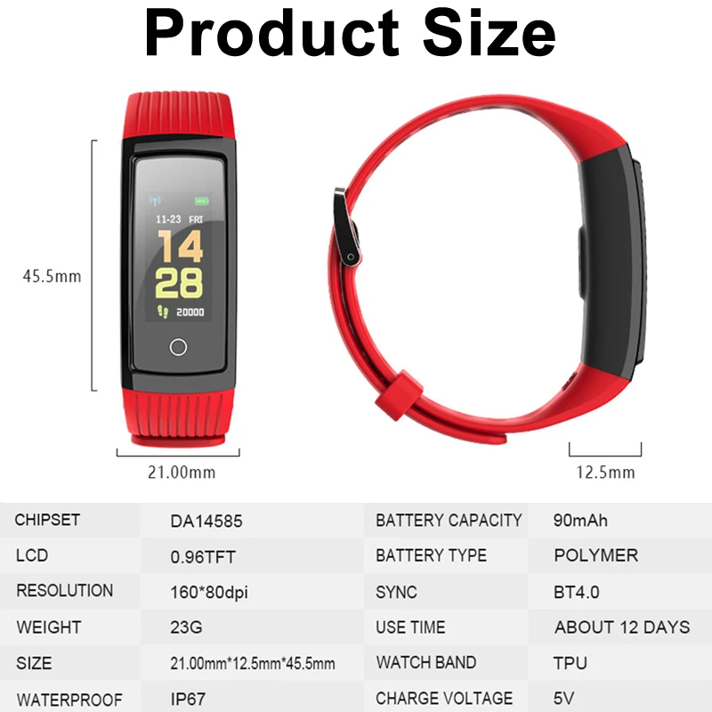 Фитнес-браслет Ip67 водонепроницаемый спортивный смарт-браслет шагомер