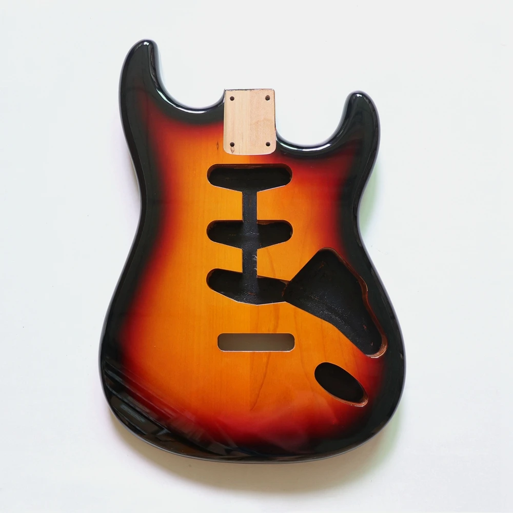Продажа Sunburst цвет 2 шт. ольдер ST корпус гитары SSS high golss готовая для изготовления