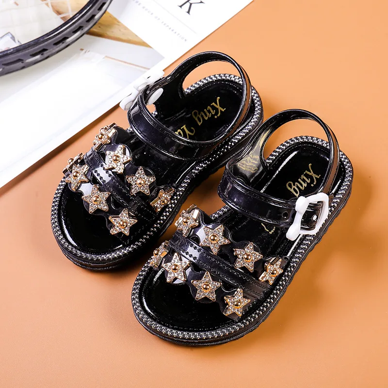 Новинка 2020 летние стильные сандалии для девочек детские пляжные маленьких милая обувь принцессы с бантом