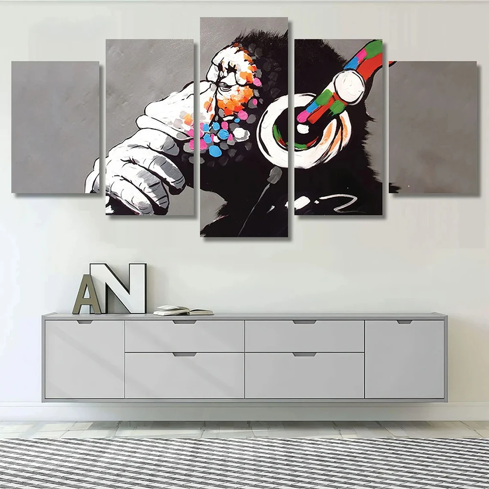 

5 Pieces Wall Art Canvas Painting Animal Cartoon Anime Poster Modern Living Room Bedroom Home Modular Pictures Decoration