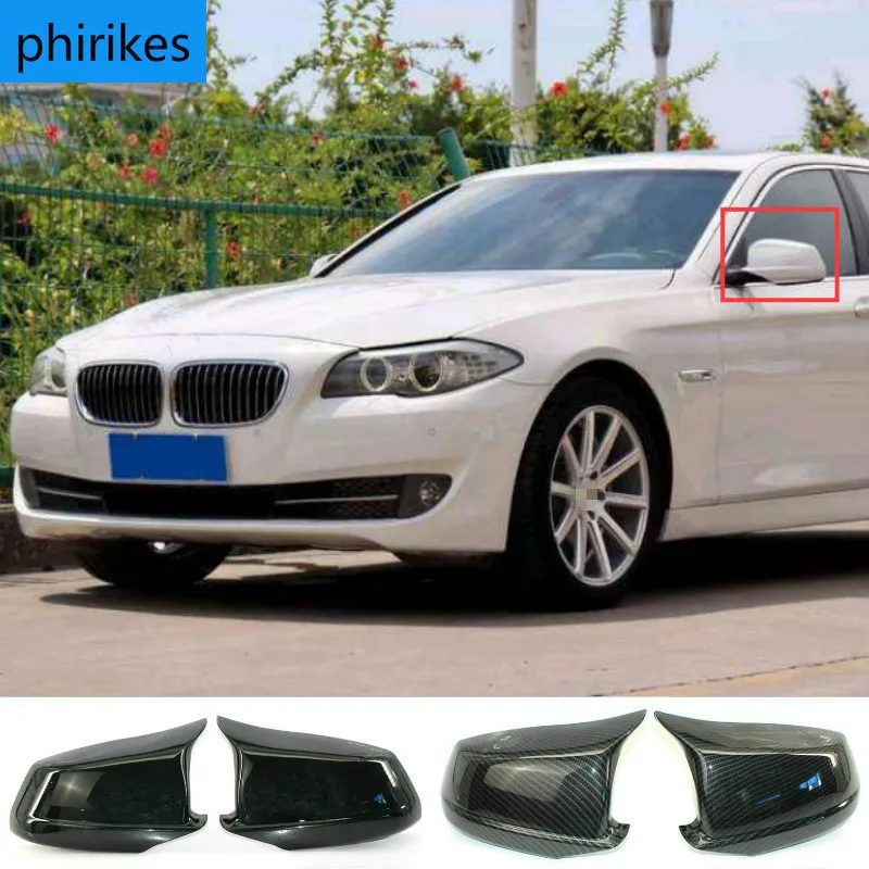 

Колпачки для зеркала заднего вида черного/углеродного волокна, замена крышки автомобильного зеркала заднего вида для BMW F10 5-Series 2011-2013 Pre-LCI