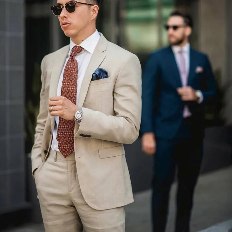 Хаки мужские костюмы для Свадебная вечеринка ужин одежда Slim Fit костюм мужской