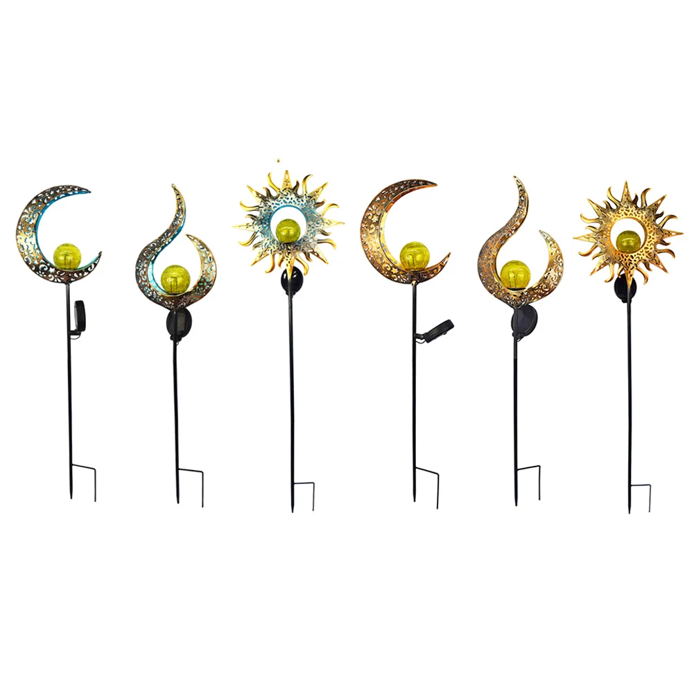 

Solar LED Sun Moon Flame Light Waterproof Retro Iron Landscape Lawn Lamps Flame Light Outdoor Garden Landscape Decoration