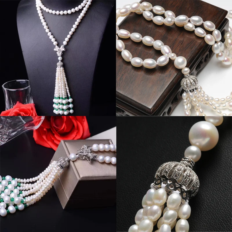 

MINHIN 3pcs/lot Cubic Zirconia Crown Cap Decorative Beads For Jewelry Making Top Grade Pearls Natural Stone Tassel Hanging Chain
