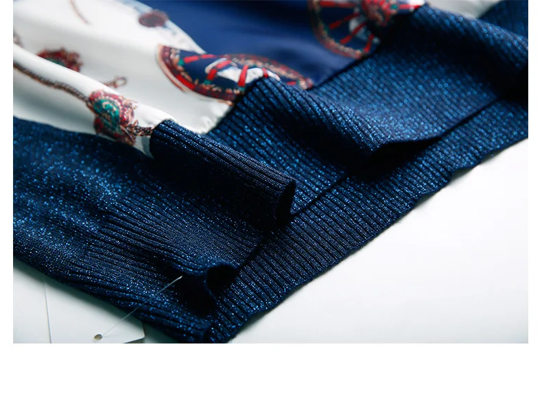 Женский тонкий свитер с принтом и длинными рукавами в европейском стиле весна 2019