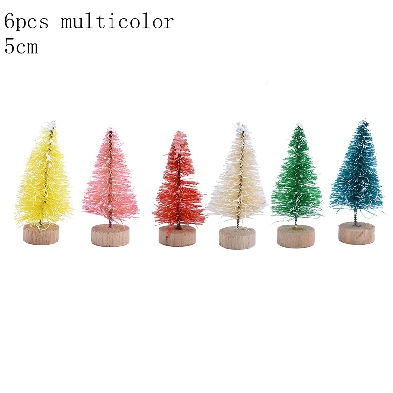 multi 5cm 6pcs 5 шт. 5 размер искусственная декорированная Мини Рождественская елка Рождественское украшение елка Рождественская мини поддельная елка новогодний декор Navidad - Цвет: multi 5cm 6pcs