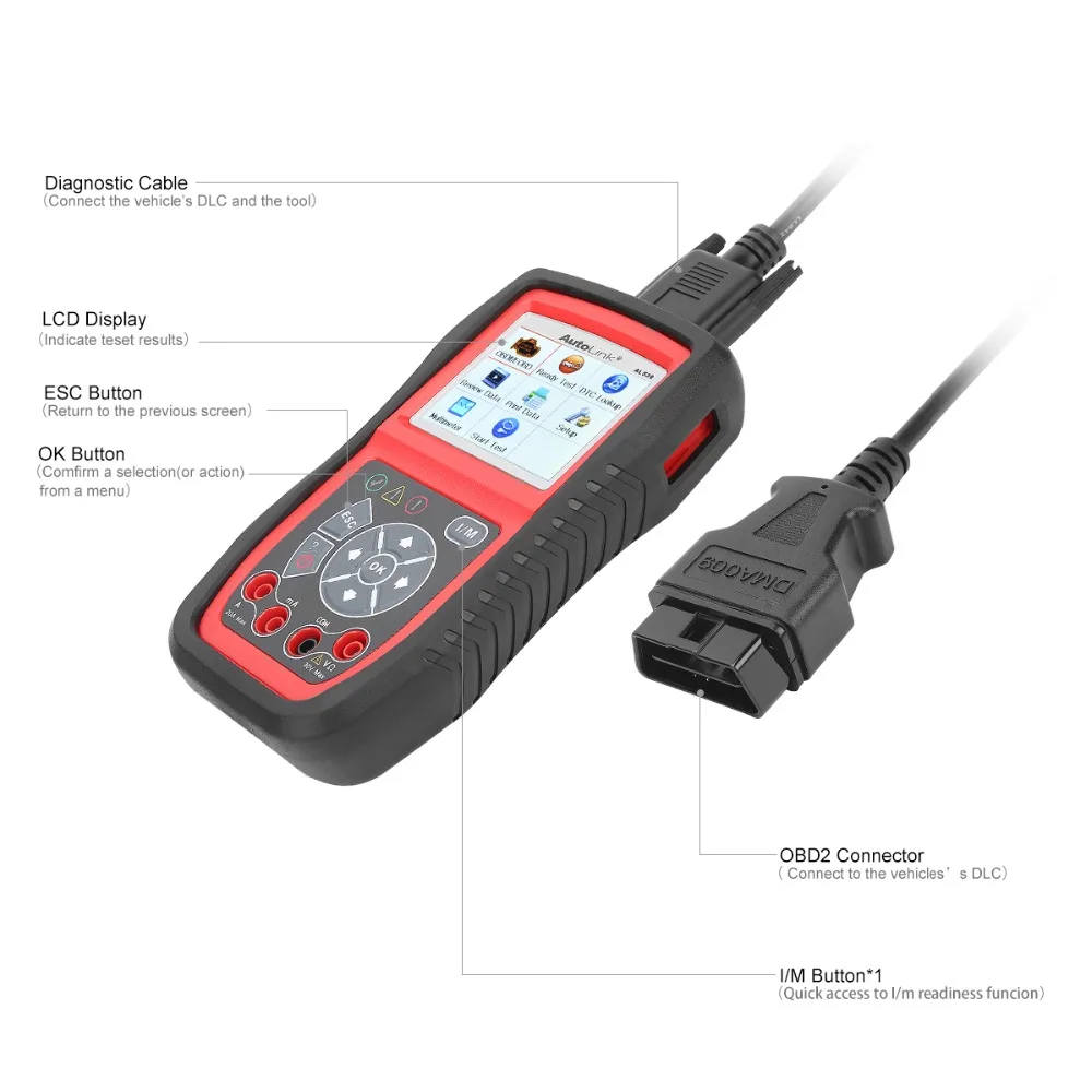 Autel Автоссылка AL539 автоматический считыватель кода OBDII Электрический тестовый инструмент AL539 OBD2 сканер Интернет обновление напряжения цепи старт тест er