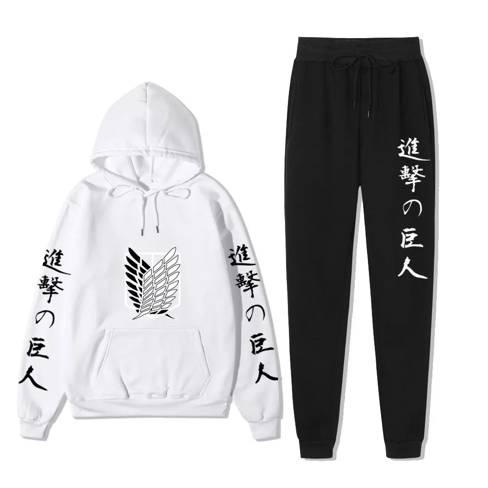 

2021 Harajuku Suit Attack on Titan Hoodie Sweatshirts Cosplay Costume Southside Pants Suit Sport Running Hoodies Coat Mens Women