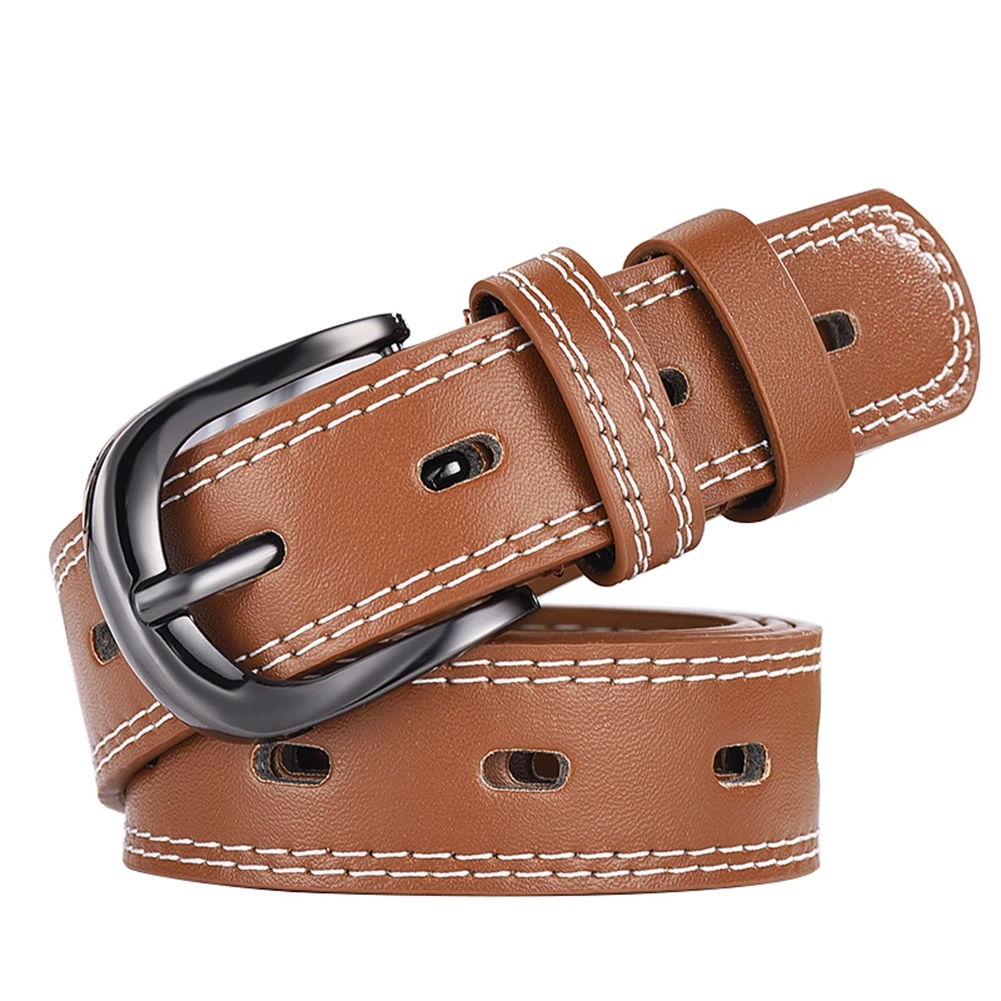 Ремень в стиле бохо Женский модный винтажный кожаный пояс с металлической