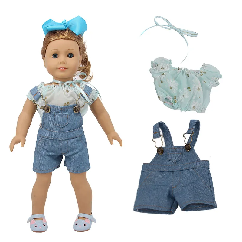 Кукольная одежда модная куртка деним повседневный комплект для 18 дюймовых