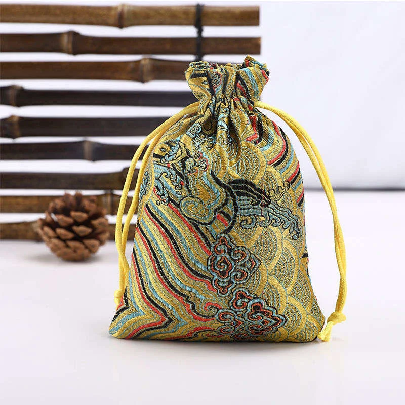 

Newest Jewelry Packaging Satin Bag Silk Drawstring Pouch Cosmetic Party Bracelet Beaded Luxury Sachet Custom Fashion Gift Bags