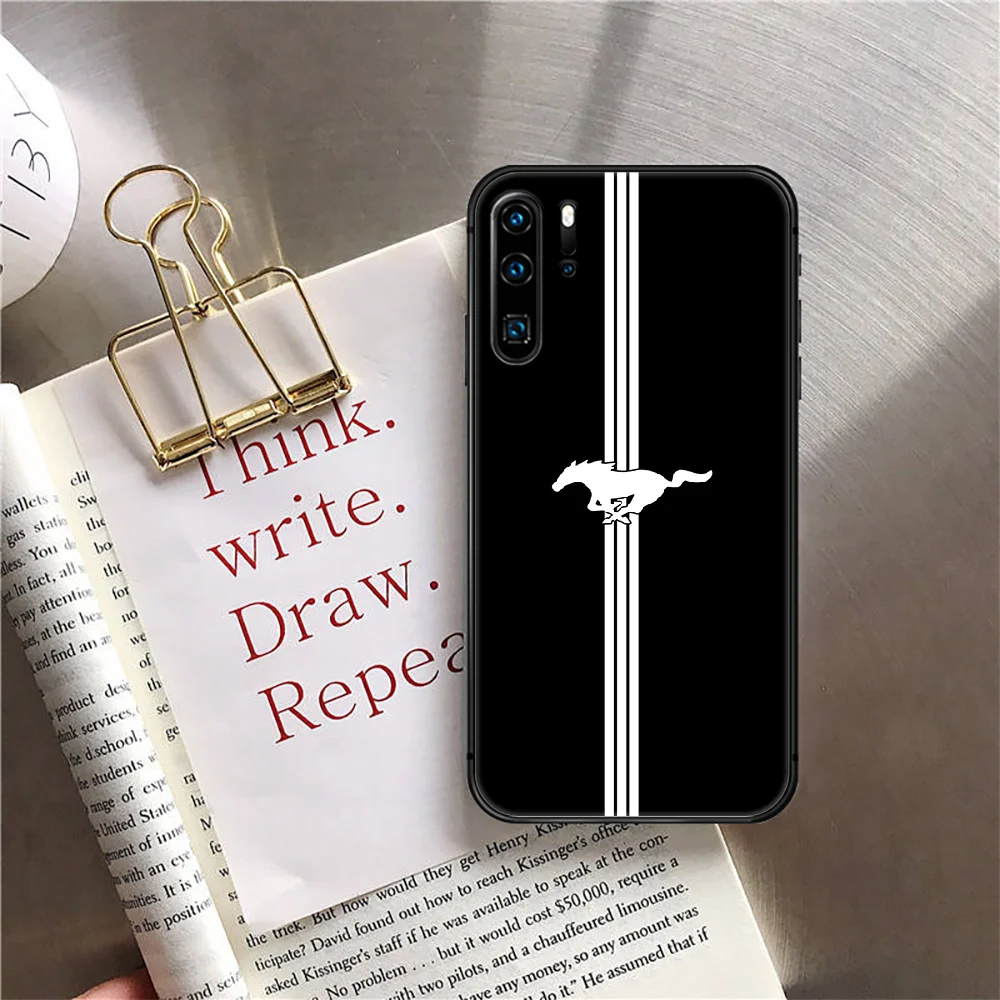 

Car Ford Mustang GT Phone Case Cover For Huawei Mate P 10 20 30 40 Lite Pro Smart Z 2019 Black Waterproof Pretty Tpu