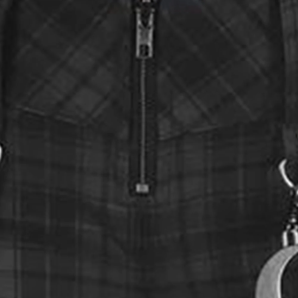 Готические брюки женские повседневные на молнии уличные клетчатые облегающие