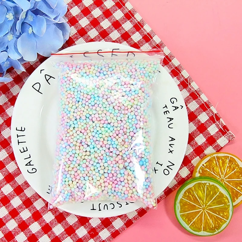 

Warm Color Snow Mud Particles Accessories Tiny Foam Beads Slime Balls Supplies