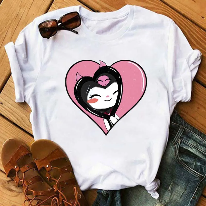 

Harajuku 90s Ulzzang Aesthetic Kuromi Printed Tshirt Women Cute T-shirt Hip Hop Short Sleeves Female Shirts Cartoon Tops Tees