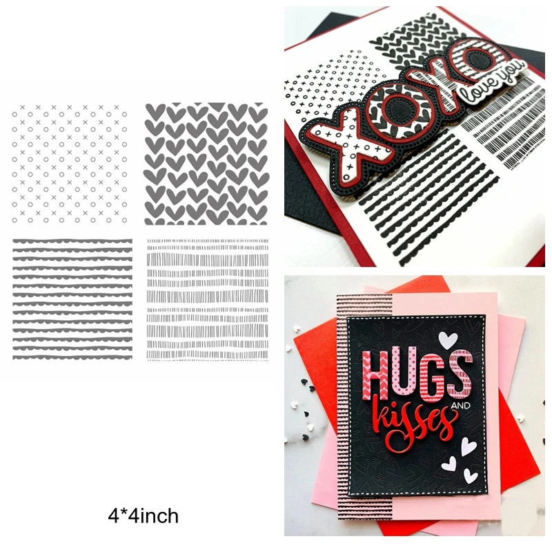 

Stripe Code Lace Small Embellishment Ponit Frame Clear Silicone Stamps DIY Handicraft Scrapbook Make Cards Background Stencils