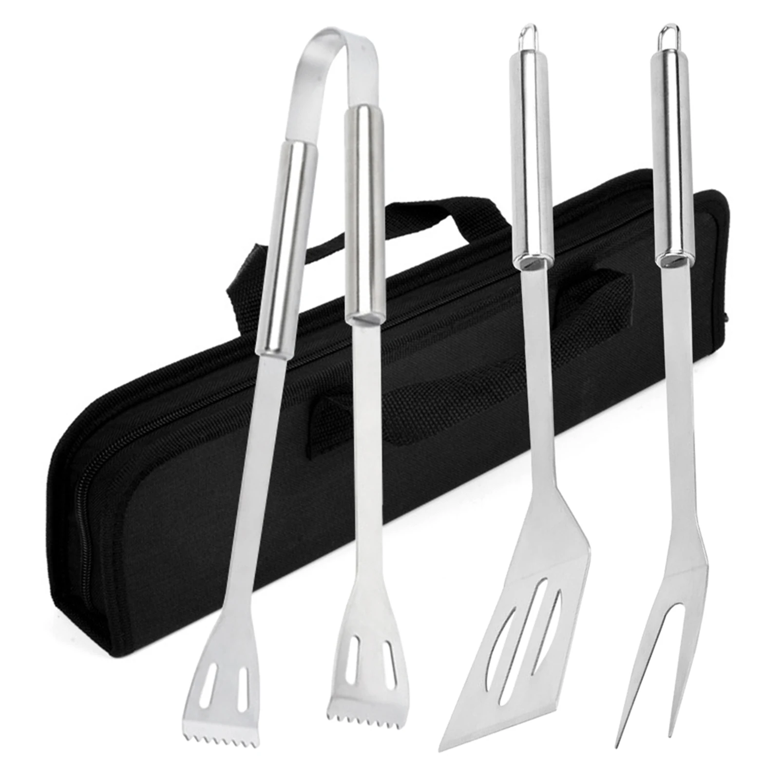 

3pcs BBQ Grilling Tools Set with Storage Bag Stainless Steel Grill Spatula Fork Tong Barbecue Accessories Kit for Home BBQ