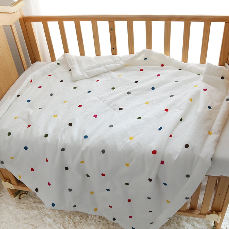

Cotton muslin Quilt Blanket for Baby Cute Quilt Blankets for all Season Baby Cotton Comforter For Newborns Rainbow Star