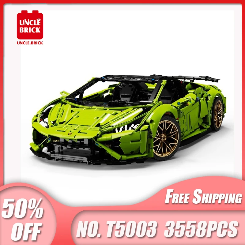 Новинка 2021 серия MOC технических приложений зеленая модель супер автомобиля lanbo