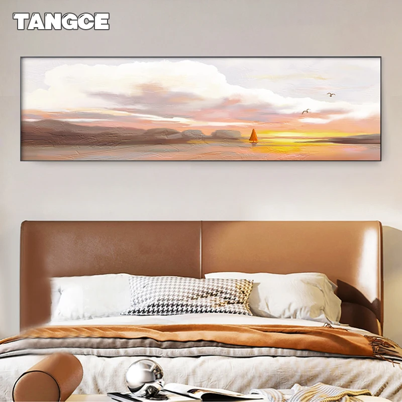 

Abstract Sky Seaside Landscape Canvas Painting Colorful Clouds Modern Art Pictures Prints for Living Room Wall Poster Home Decor