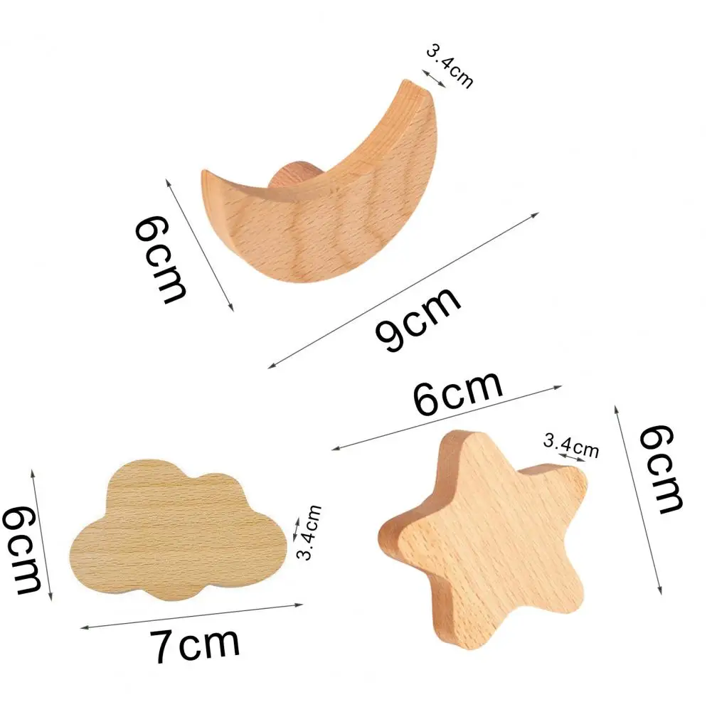 

Hook Convenient Strong Bearing Capability Punch Free Towels Coat Star Moon Cloud Hanger for Home