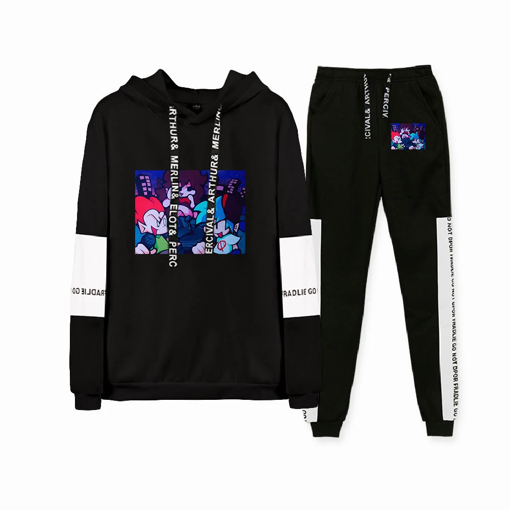 

Friday Night Funkin Hoodies Hip Hop Spring Autumn Sweatshirt Jogger Pant Two Piece Set Punk style Cool Hoodie Leisure Plus Size
