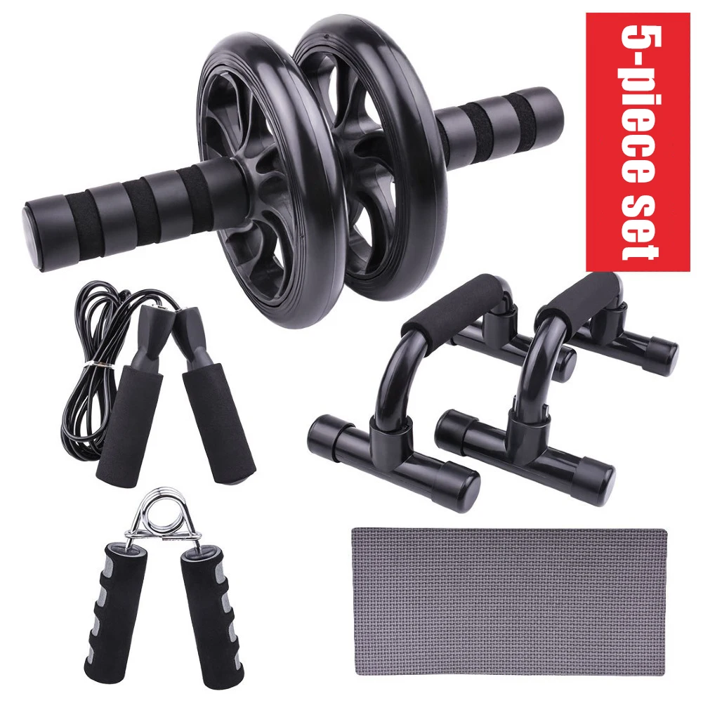 

Gym Fitness Equipment Muscle Trainer Wheel Roller Kit Abdominal Roller Push Up Bar Jump Rope Workout Crossfit Sport Home