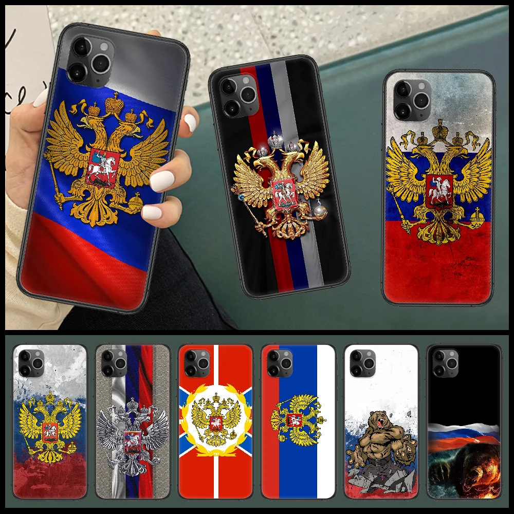

Russia Russian Flags Emblem Phone Case Cover Hull For iphone 5 5s se 2 6 6s 7 8 12 mini plus X XS XR 11 PRO MAX black soft back