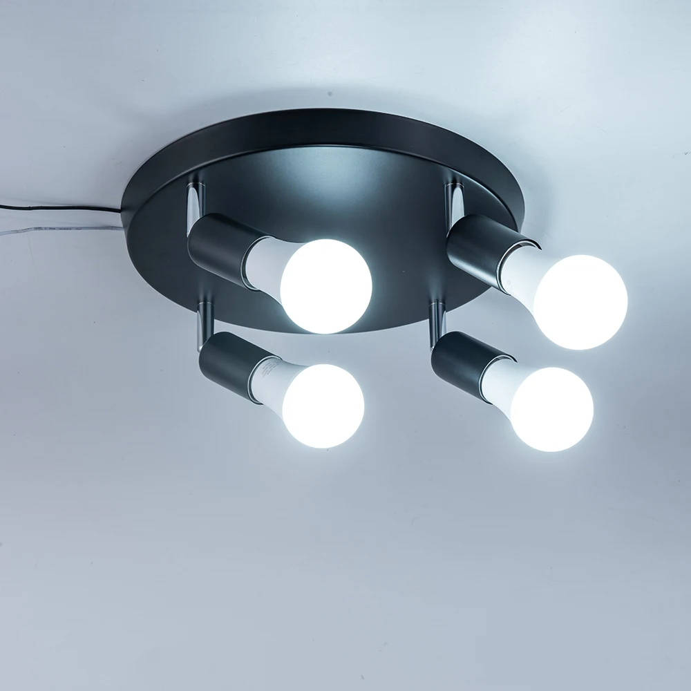 Comfortable Indoor Led Ceiling Light with E27 12W bulb AC85-265V Modern Lamp Black Silver Fixture housing Chandelier | Освещение