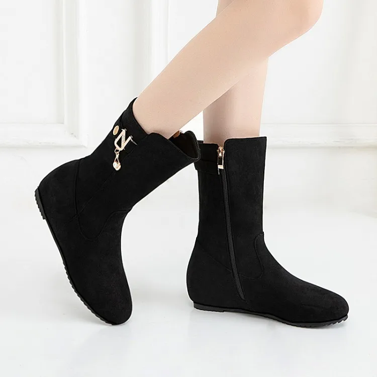 Женские ботильоны с круглым носком на молнии сбоку|Женские полусапожки| |