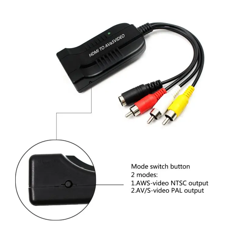 HDMI К AV + svideo RCA к интерфейс S терминал композитный видео |