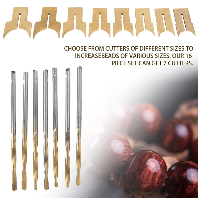 

Adifare 16 Pcs 14-25mm Wood Bead Maker Beads Drill Bit Milling Cutter Set For Woodworking Tool 45mm Cutter 2021 New Center drill