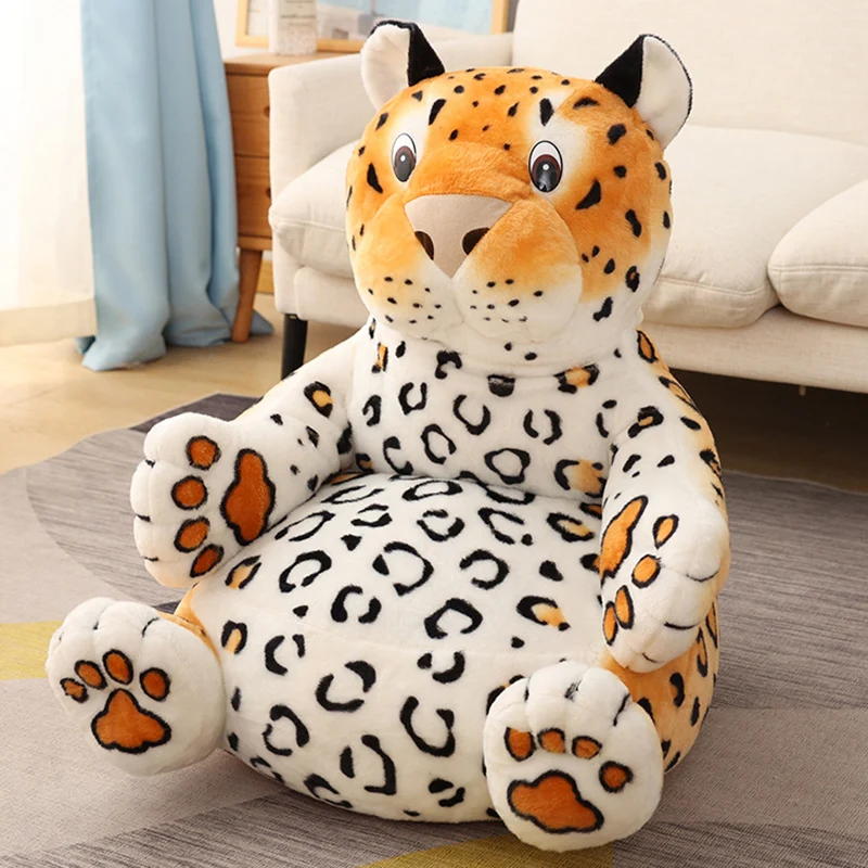

Soft Stuffed Baby Seat Plush Toy Lifelike Tiger Dog Leopard Duck Infant Back Support Learning Seat Kid Gift