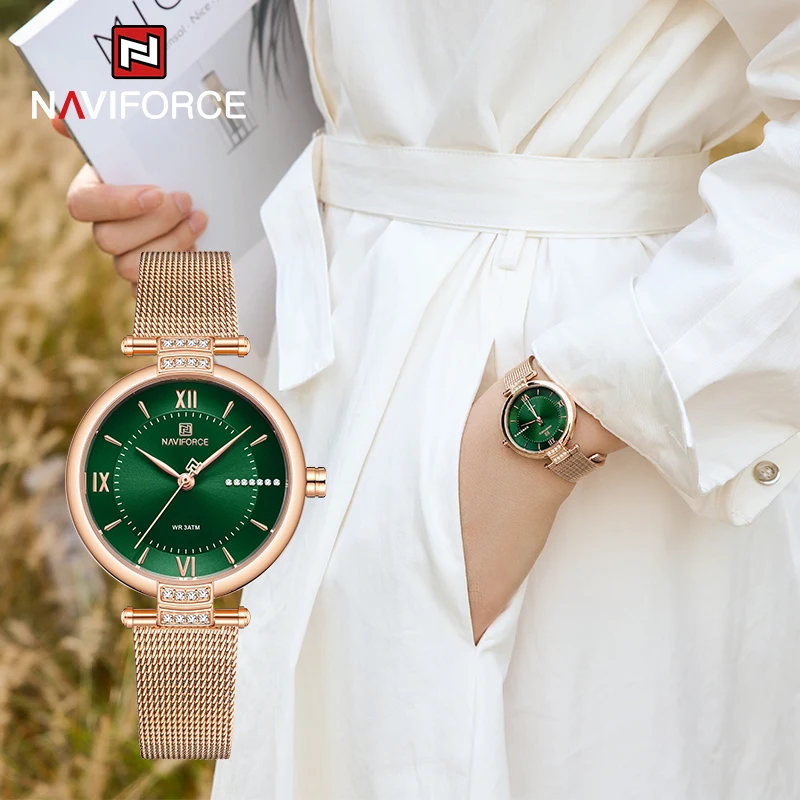 

2021 New Watches For Women Luxury Brand Green Ladies Wrist watch Fashion Elegant Bracelet Waterproof Steel Band Clock