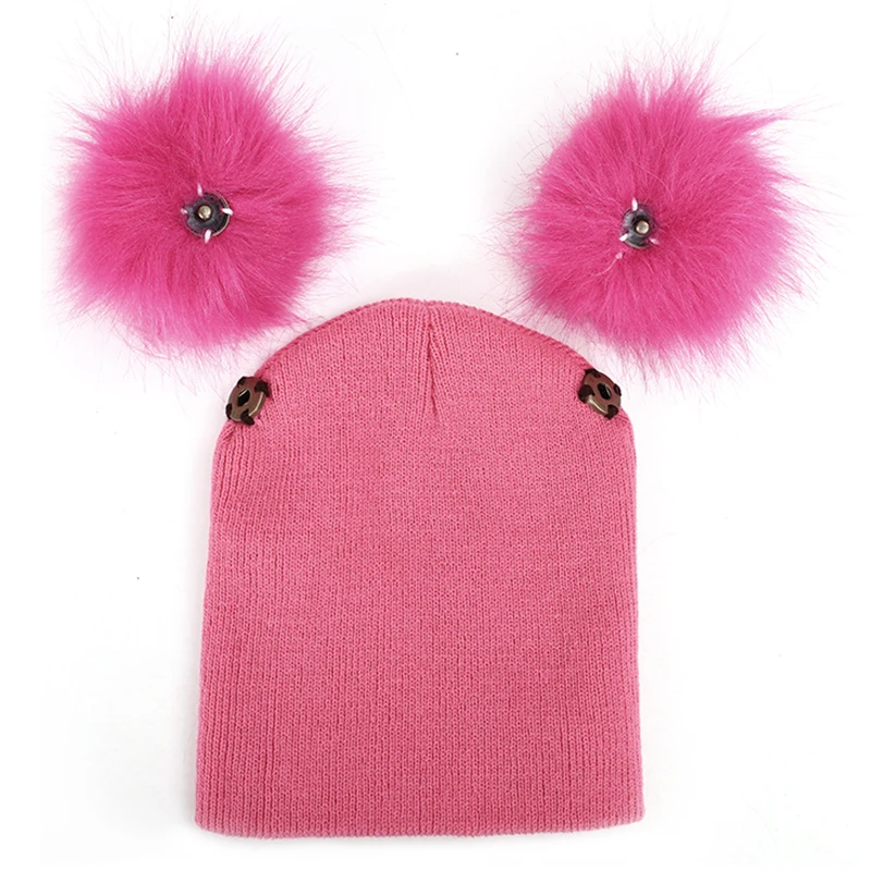 Детская вязаная шапка с помпоном детская зимняя милая теплая Веселая Пушистая