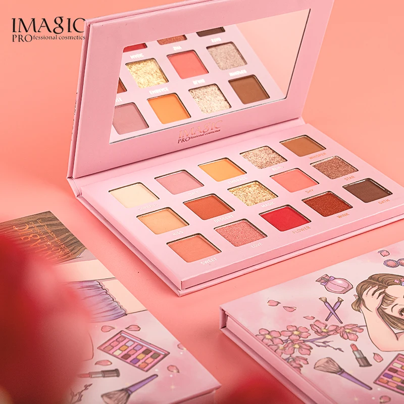 Тени для век imagic Palette Matte Shimmer 15 цветов Высокая пигментная блестящая пудра матовая палитра De Maquiagem для женской косметики