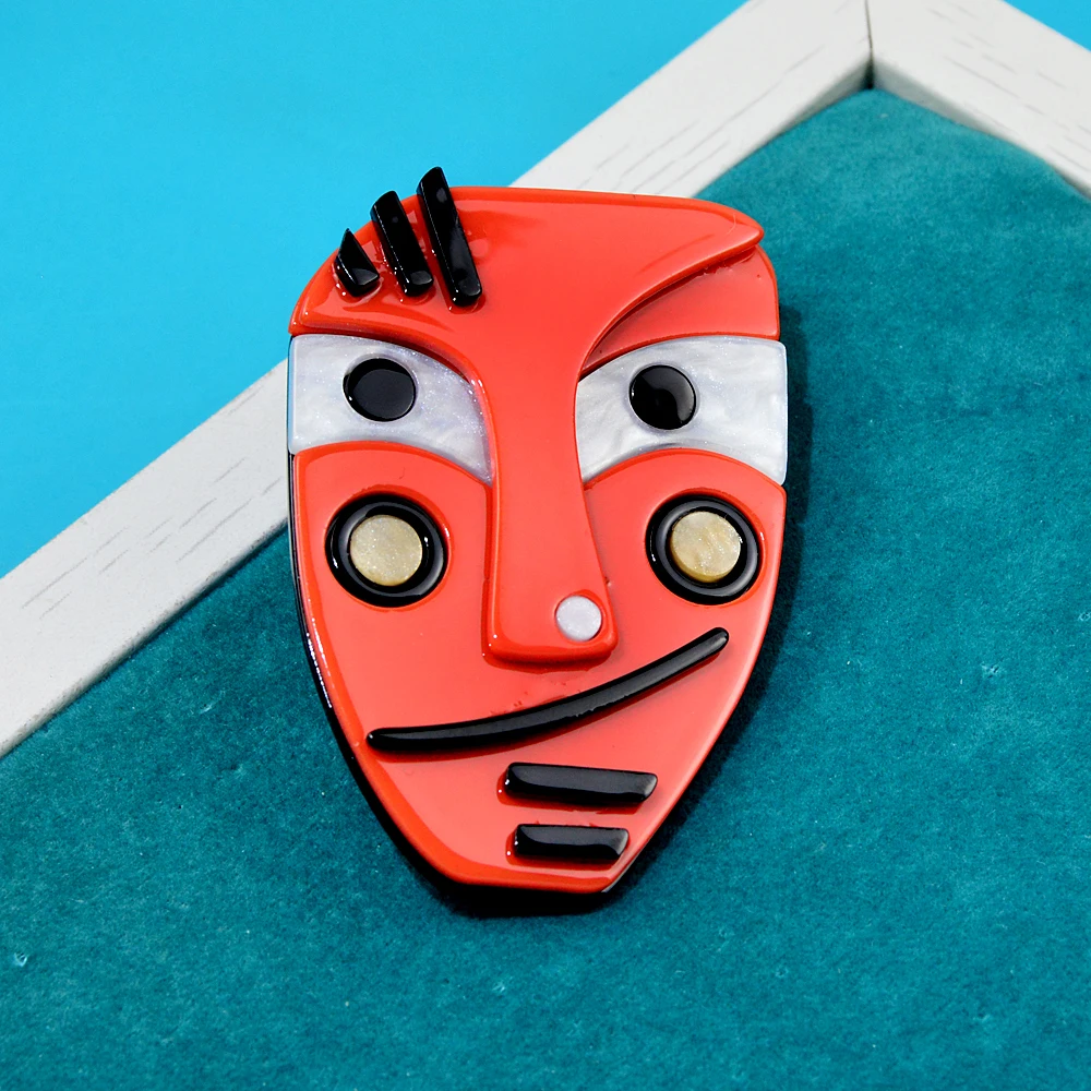 CINDY XIANG Creative Japanese Anime Pins Acrylic Acetate Human Face Brooch Cute Abstract Cartoon Brooches Jewelry Gift Friends | Украшения
