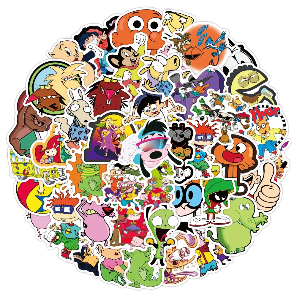 

50PCS Cartoon Animated Stickers Classic Cute Luggage Computer Skateboard Guitar Cup Mobile Refrigerator Notebook Children's Toys