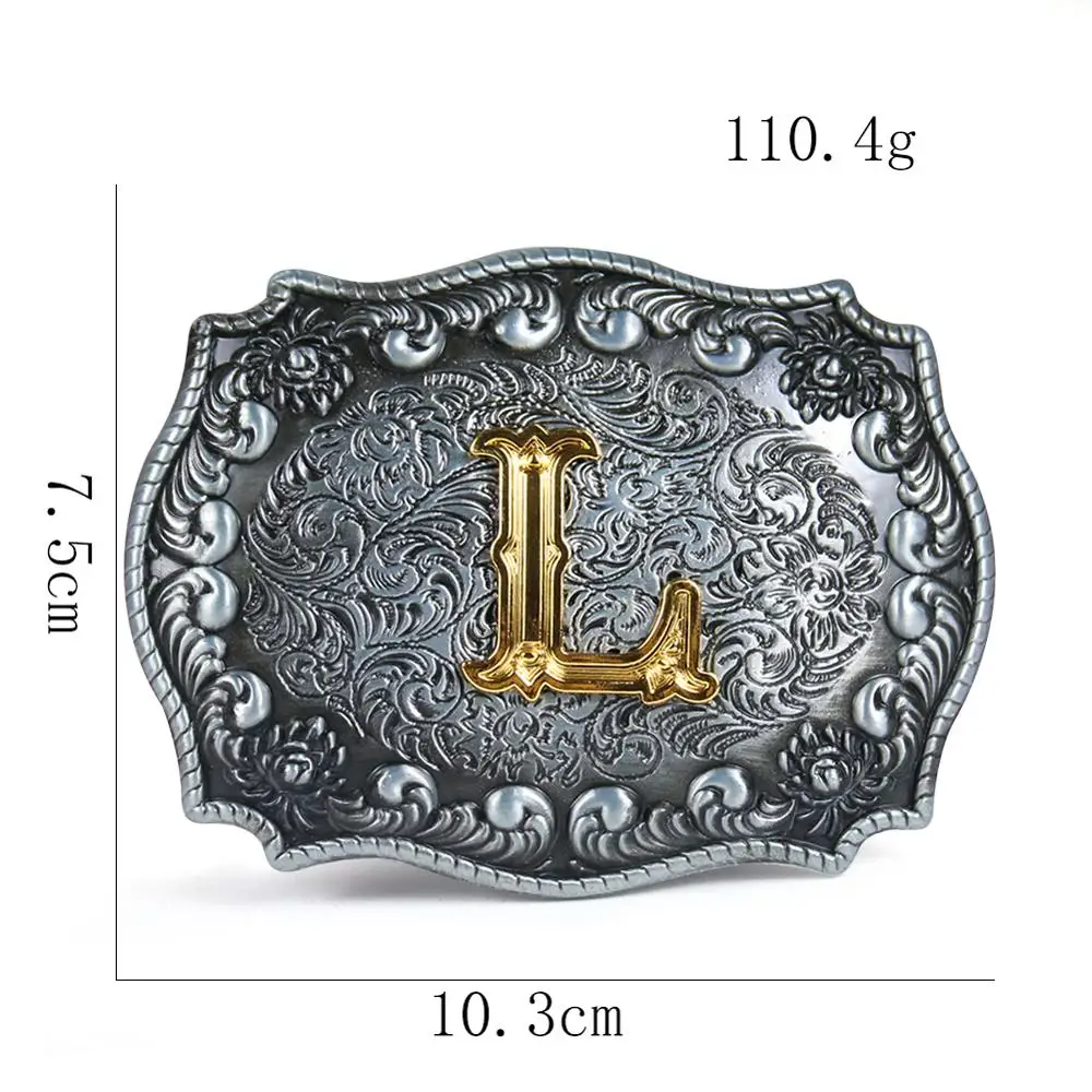 

Exquisite Heavy Metal 3D L Initial Letter Cowboy Cowgirl Unisex Belt Buckle with Pewter Finish DIY Homemade Man Belt Accessories